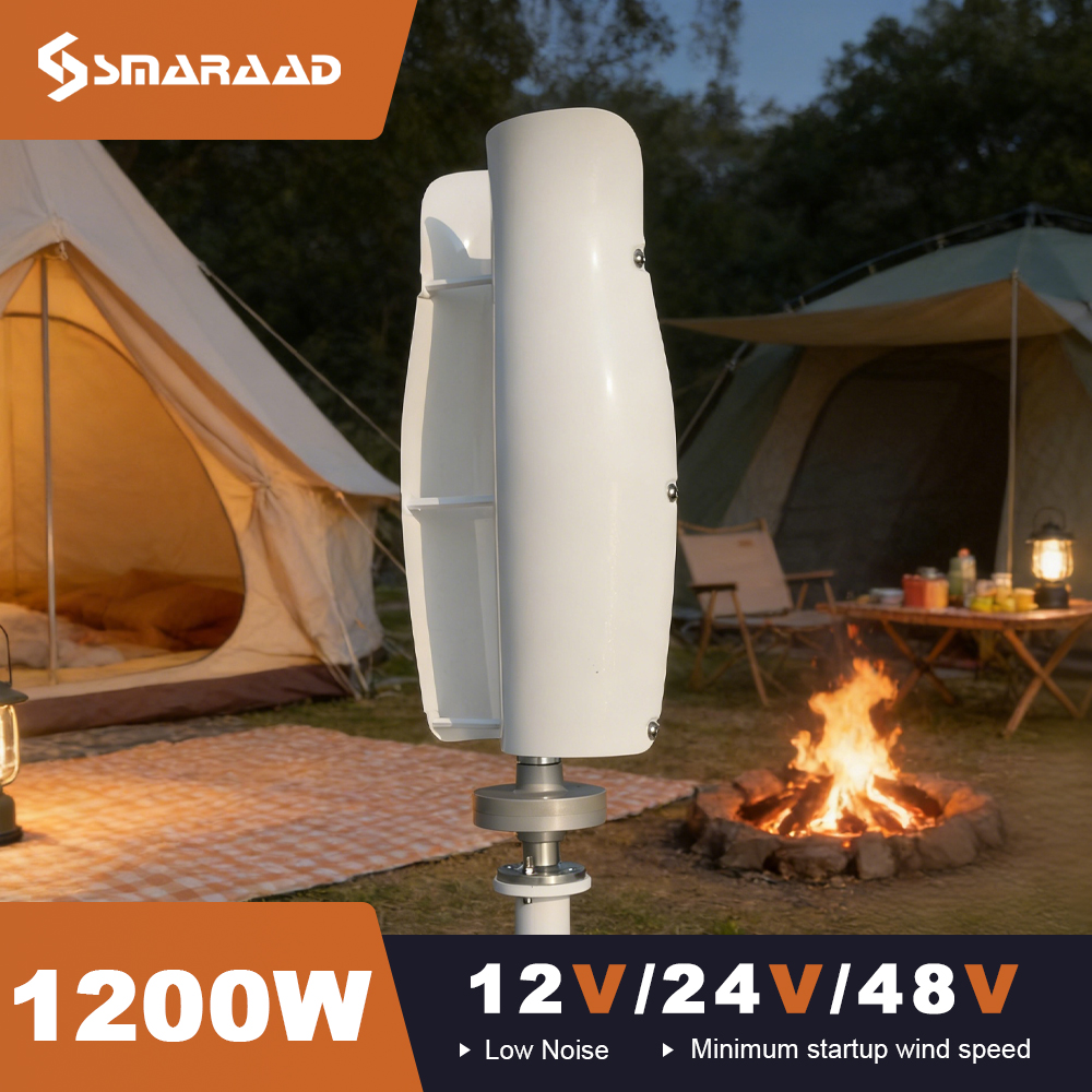 Wind Solar Hybrid Kit - Silent Wind Turbine Generator 1200W 12-48V